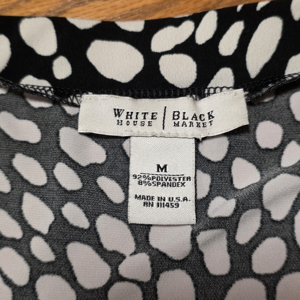 White House Black Market Black With White Polka Dots Skirt Ruffle Hem Women's M - Picture 6 of 11